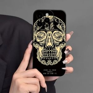 Halloween Skeleton Pattern Silicone Phone Case For iPhone 14 Pro Max-BLACK-SALE